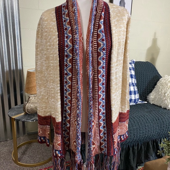Altar’d State Fringe Aztec Cardigan Medium - Picture 2 of 5